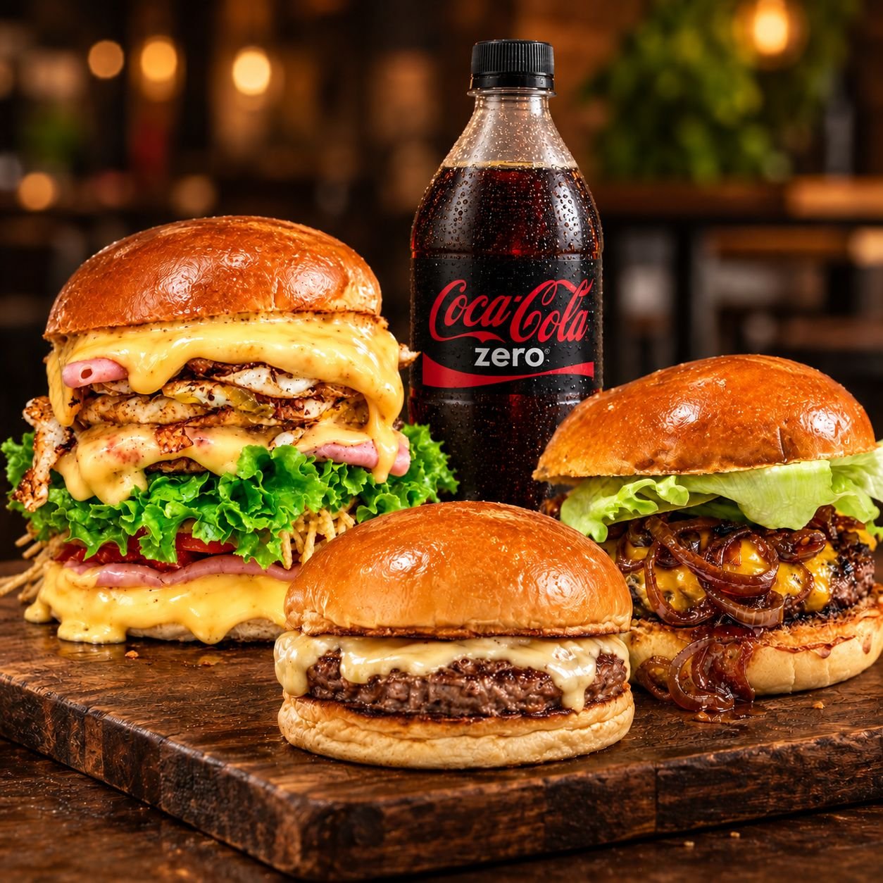 Combo Familia Prime: Burger Costela + X Egg + Burger Kids + Coca Cola